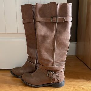 Brown riding boots